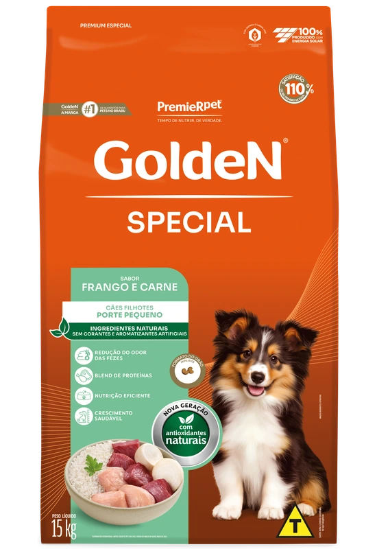 GoldeN Special Cães Filhotes Porte Pequeno Frango e Carne