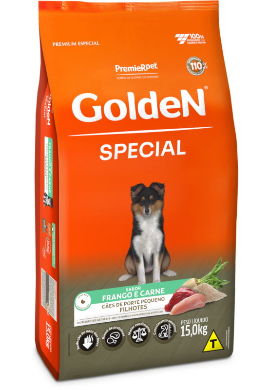 GoldeN® Special Cães Filhotes Porte Pequeno Frango e Carne