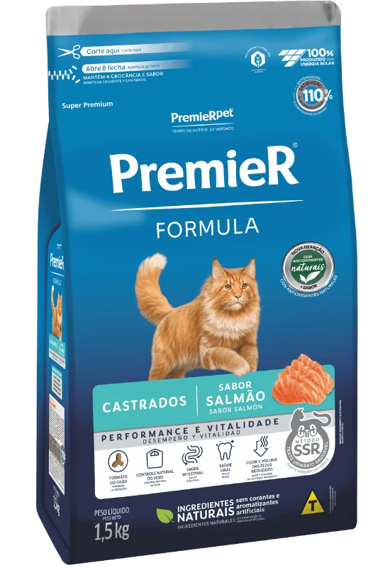 PremieR Formula Gatos Castrados Salmão