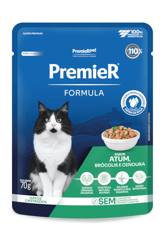 PremieR Formula Úmidos Gatos Adultos Atum, Brócolis e Cenoura