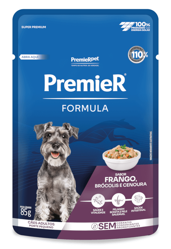 PremieR Formula Úmidos Cães Adultos Porte Pequeno Frango, Brócolis e Cenoura