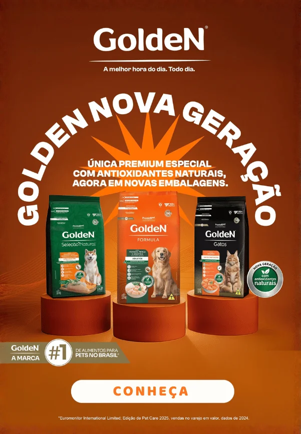 Banner GoldeN com as novas embalagens