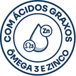 Com ácidos graxos ômega 3 e zinco.