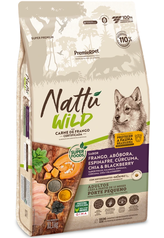 Nattu Wild Cães Adultos Porte Pequeno Abóbora e Espinafre