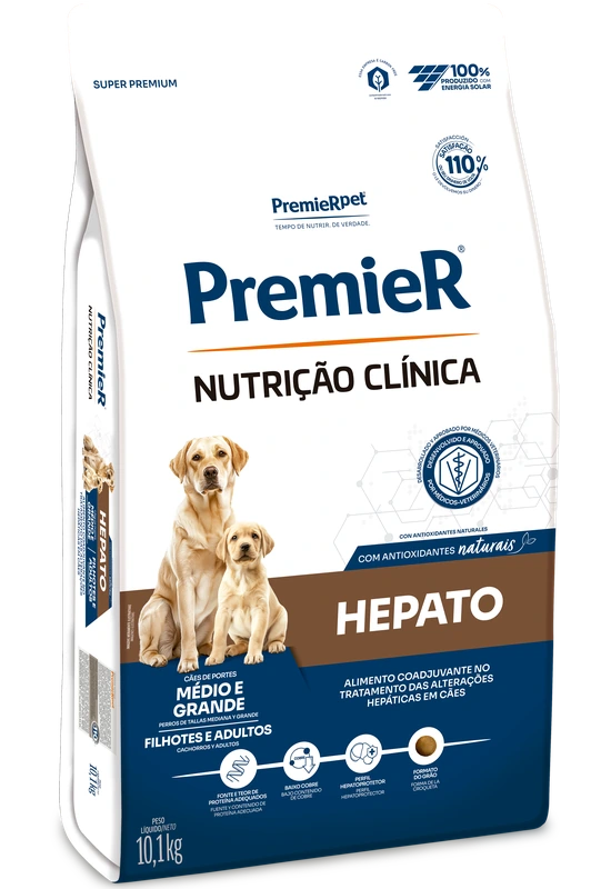 PremieR Nutrição Clínica Cães Adultos Porte Médio e Grande Hepato